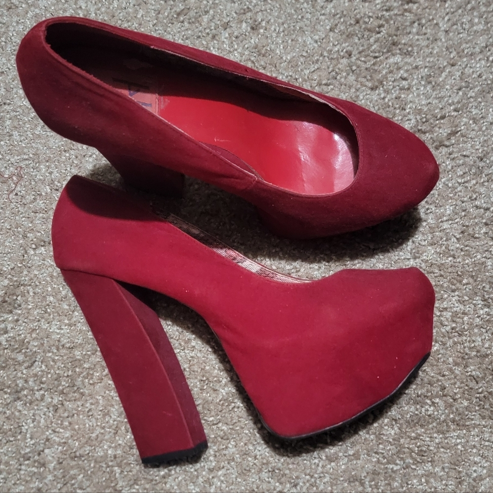 Elegant Red Platform Heels